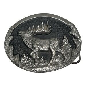 Deer Buck Whitetail Blacktail Mule Hunting 1989 Colorado Silver Star Belt Buckle